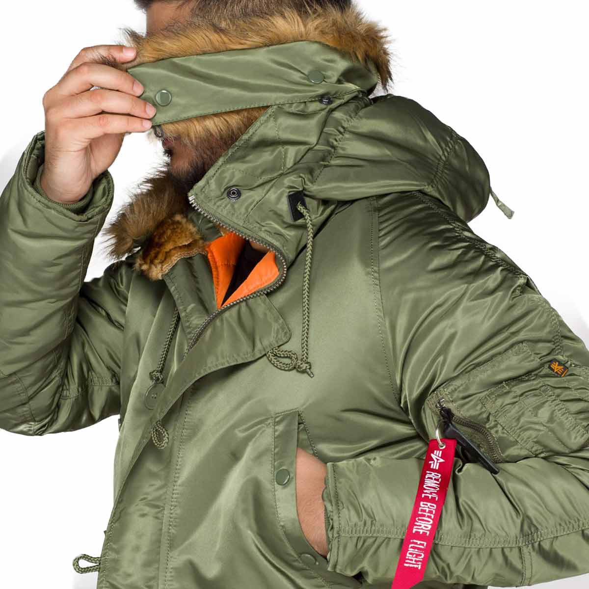 removable fur trim on alpha n3b vf59 parka