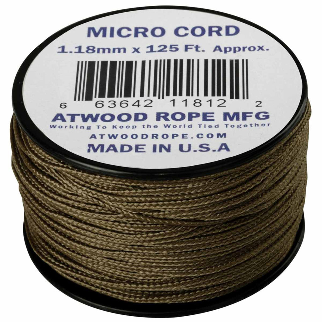 Atwood Rope Micro Cord 125ft Coyote - Free Delivery