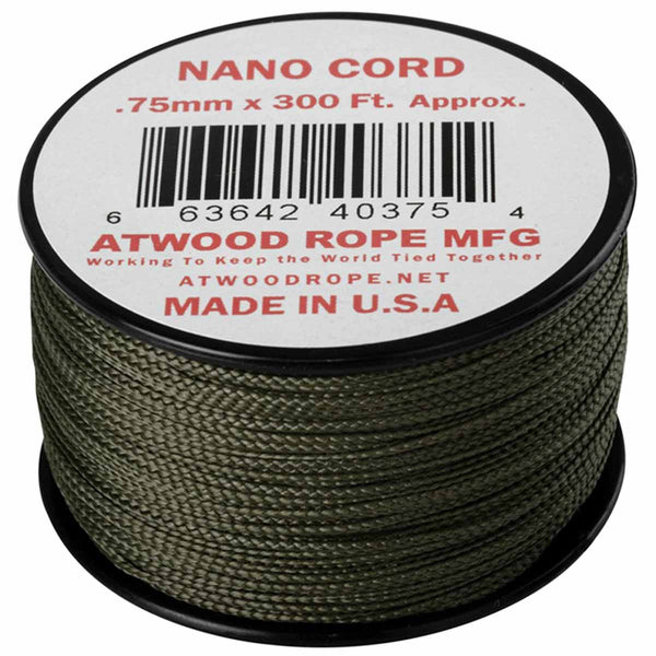 Atwood Rope MFG Nano Cord, olive drab, 300 ft (91.44 m)