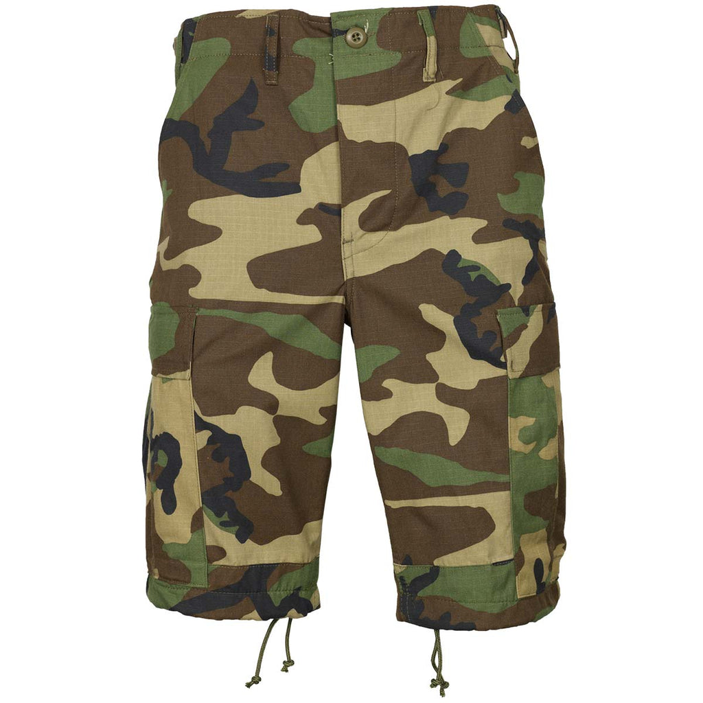 BDU Ripstop Shorts Woodland Camo | Military Kit