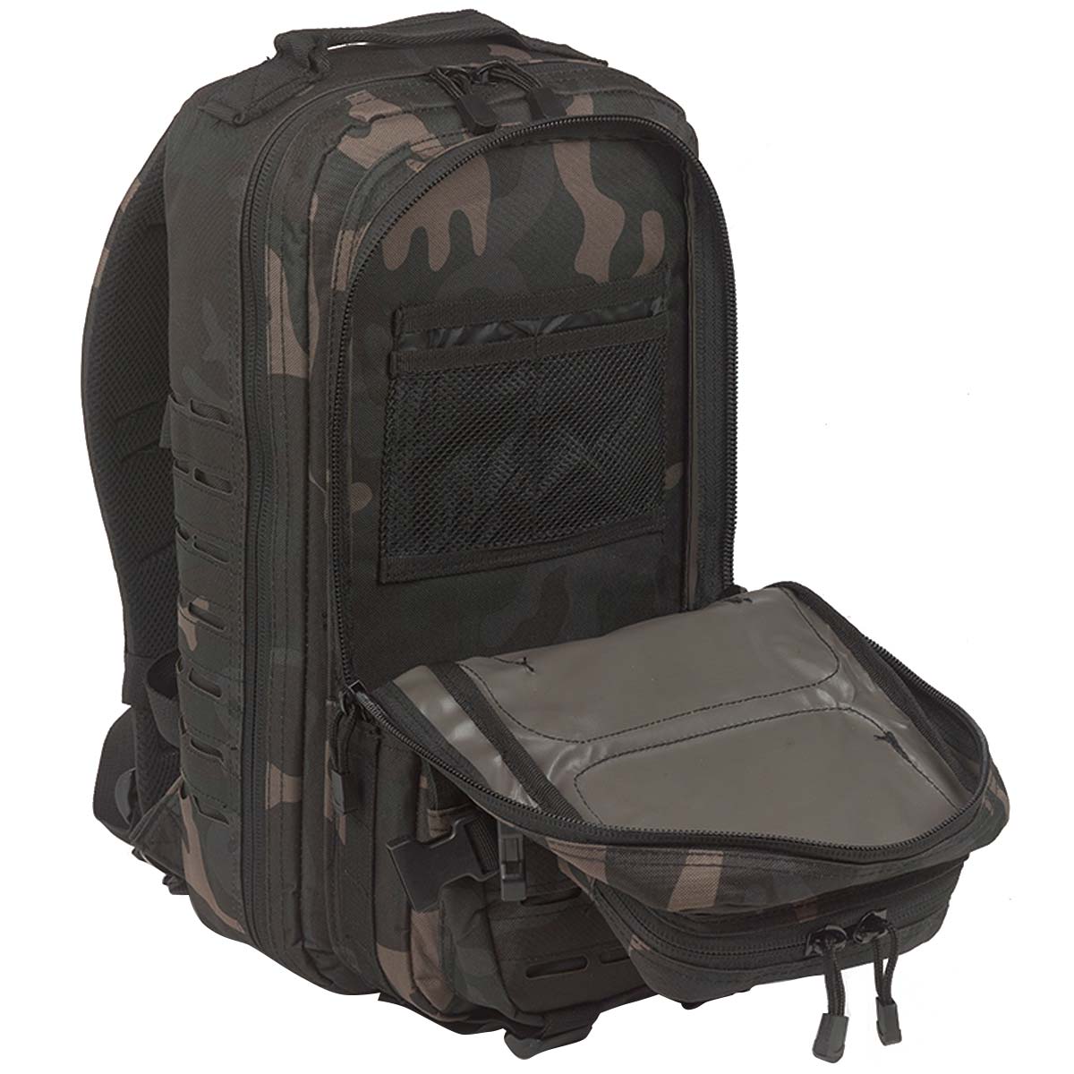 brandit us cooper lasercut medium rucksack internal mesh pocket dark camo