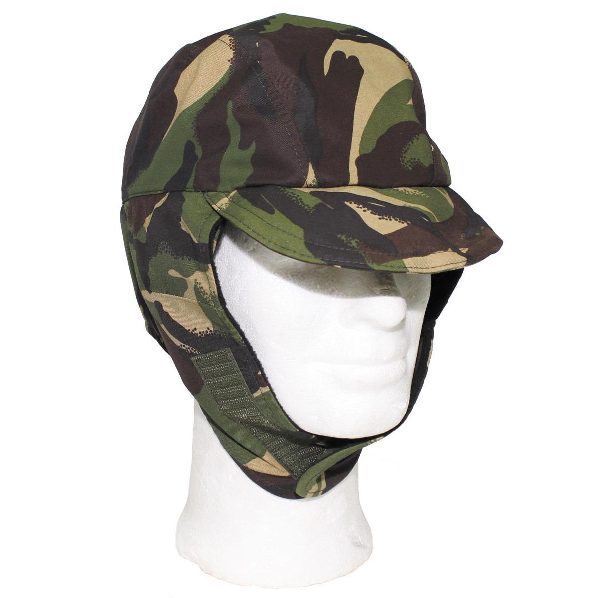 British Army Goretex Cold Weather Cap Flaps Down DPM Camo