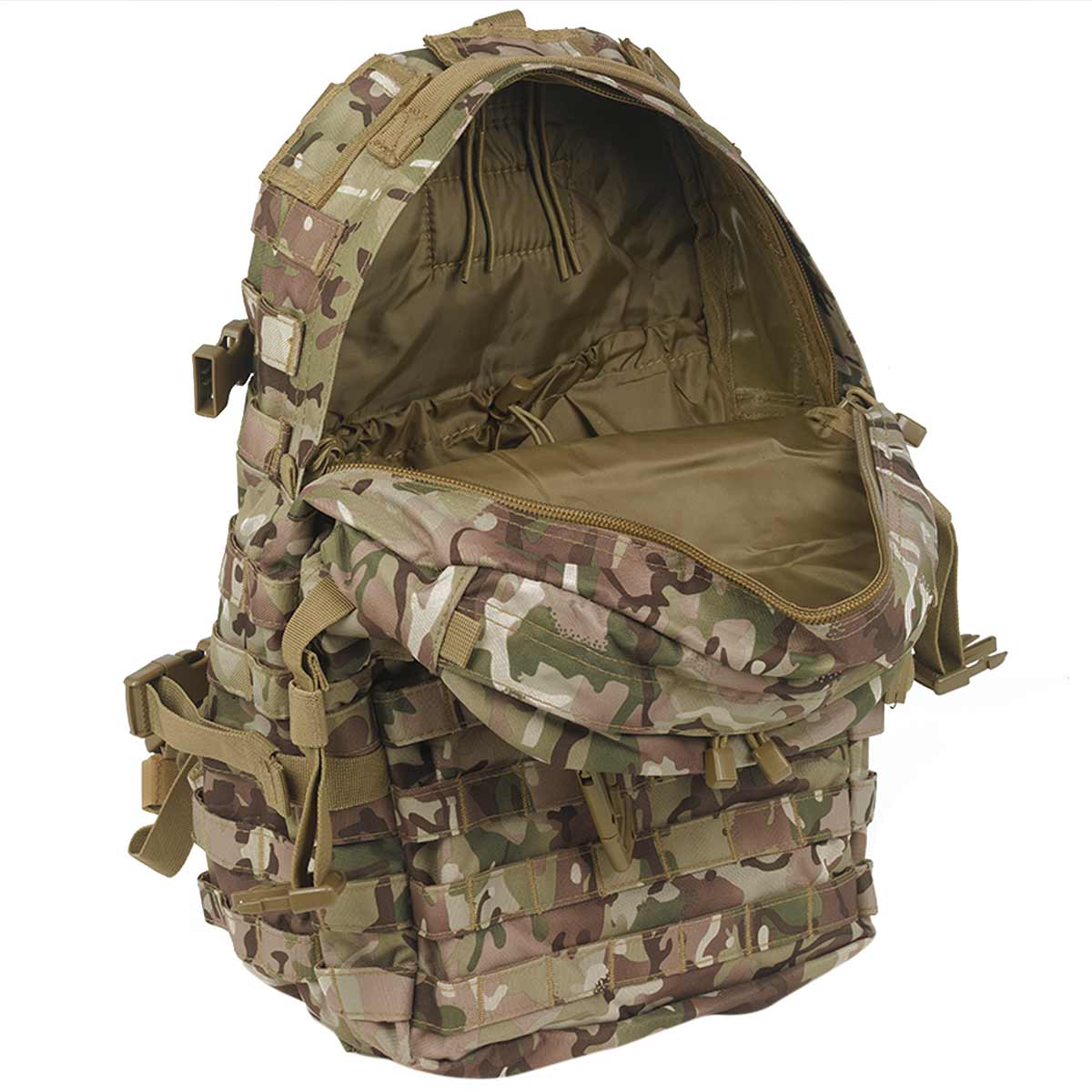 btp camo kombat 40 litre molle assault pack hydration compartment