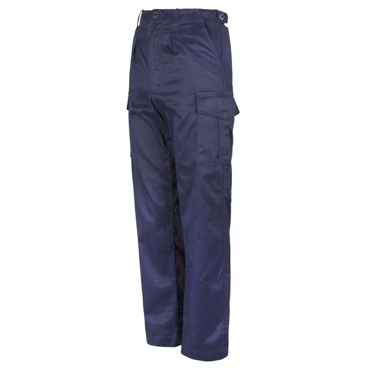 cargo royal navy blue working trousers left side