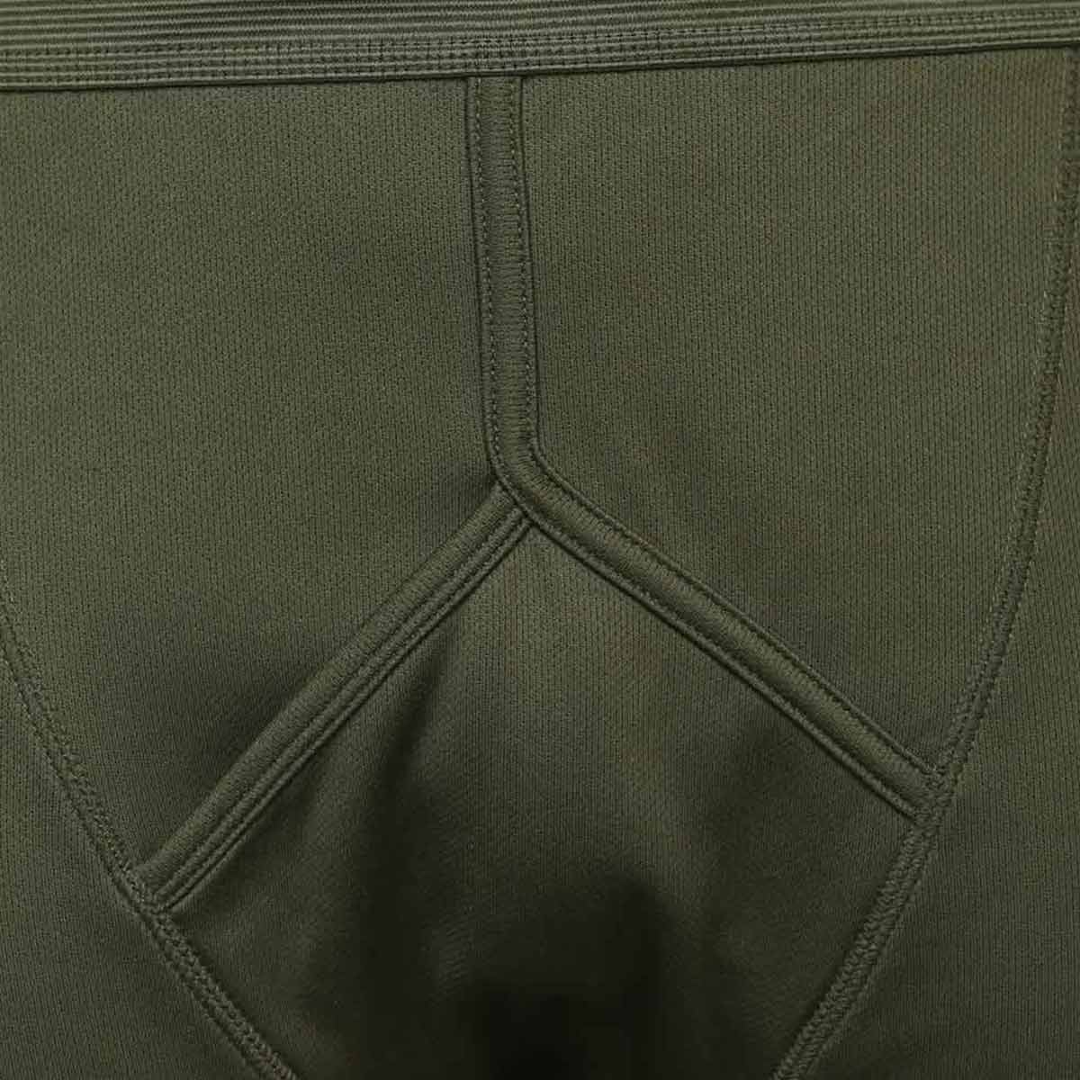 closeup of olive green british army long johns