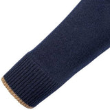 contrast cuff jack pyke ashcombe v neck pullover navy lambswool jumper