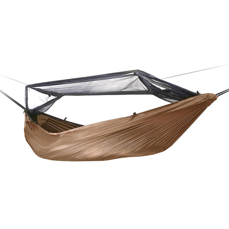 dd frontline hammock coyote brown mosquito net unzipped