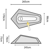 dimensions of highlander blackthorn 1 man black tent