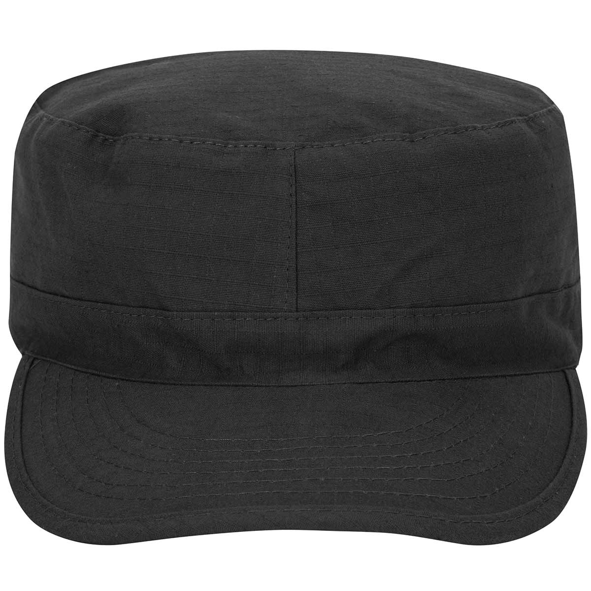 front of black us army patrol cap