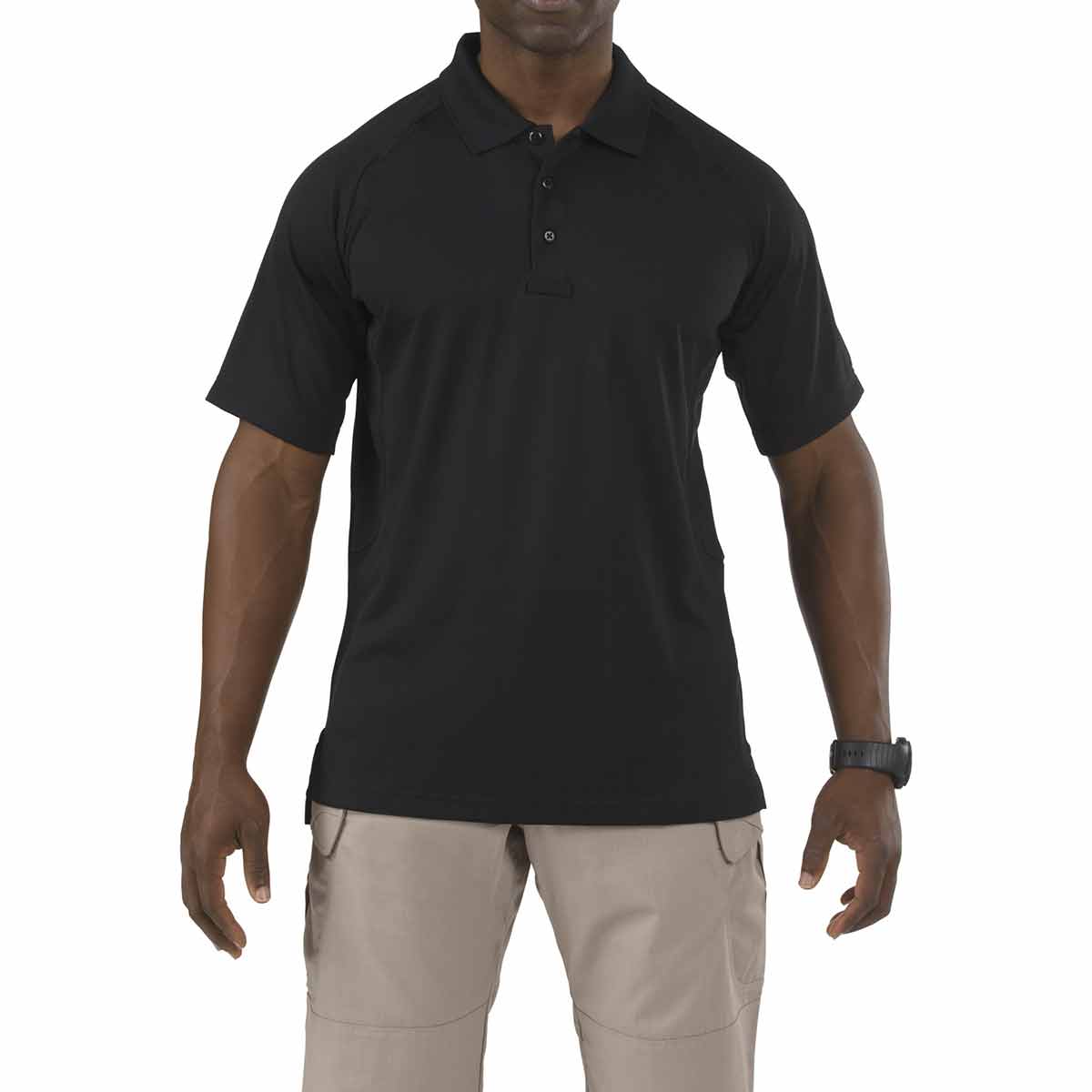 5.11 tactical performance polo shirt black front