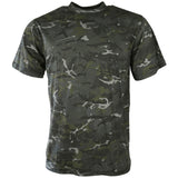 front view of kombat black btp camo t shirt