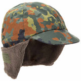 angle view german army cap flecktarn camo