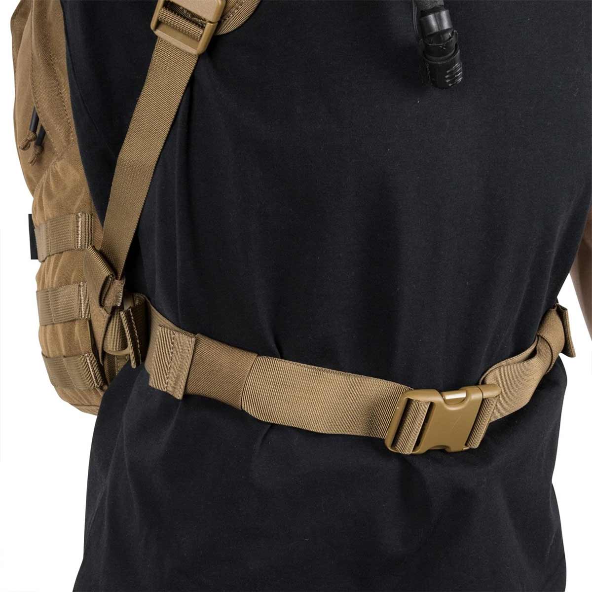 front buckle of helikon edc backpack coyote