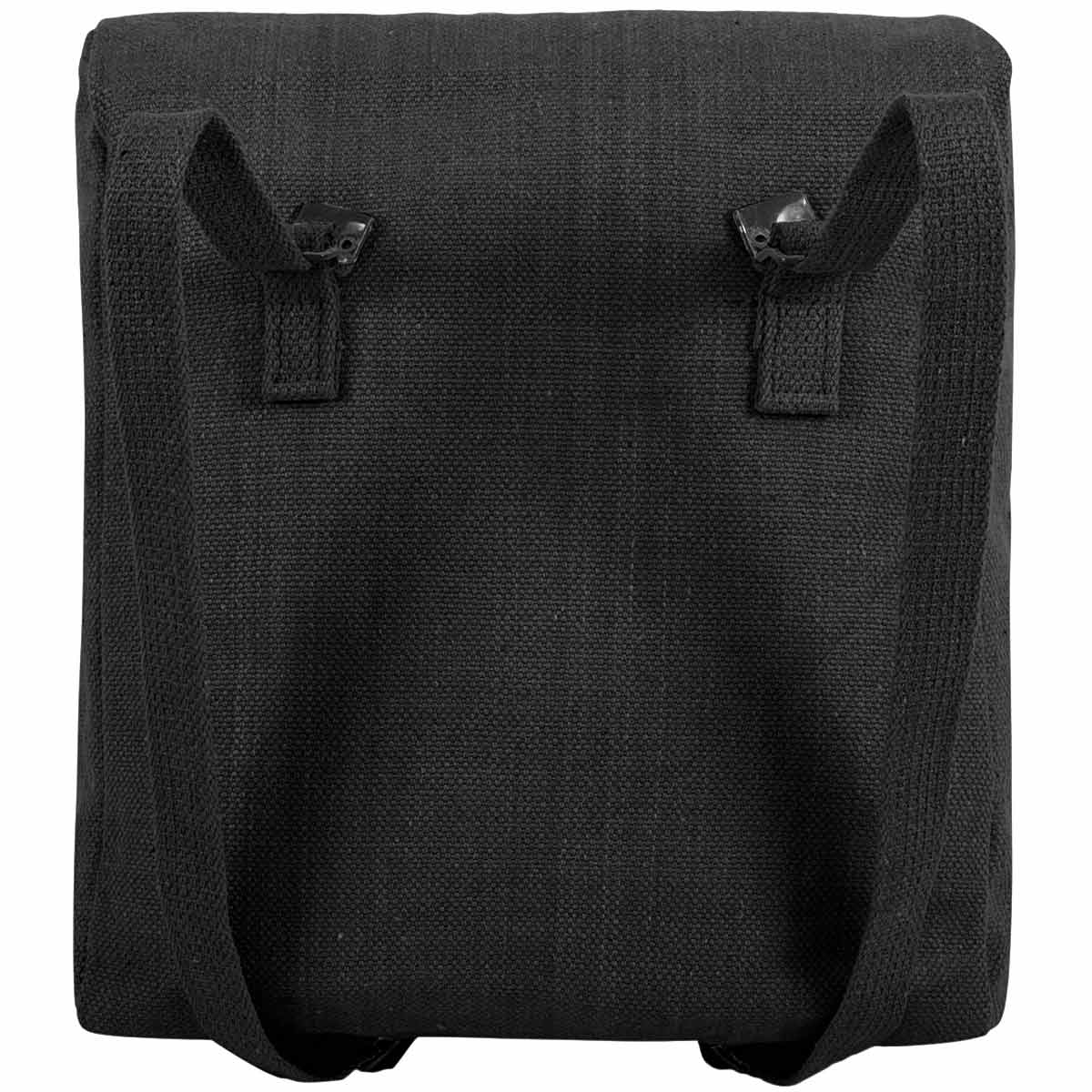 rear of black highlander canvas backpack