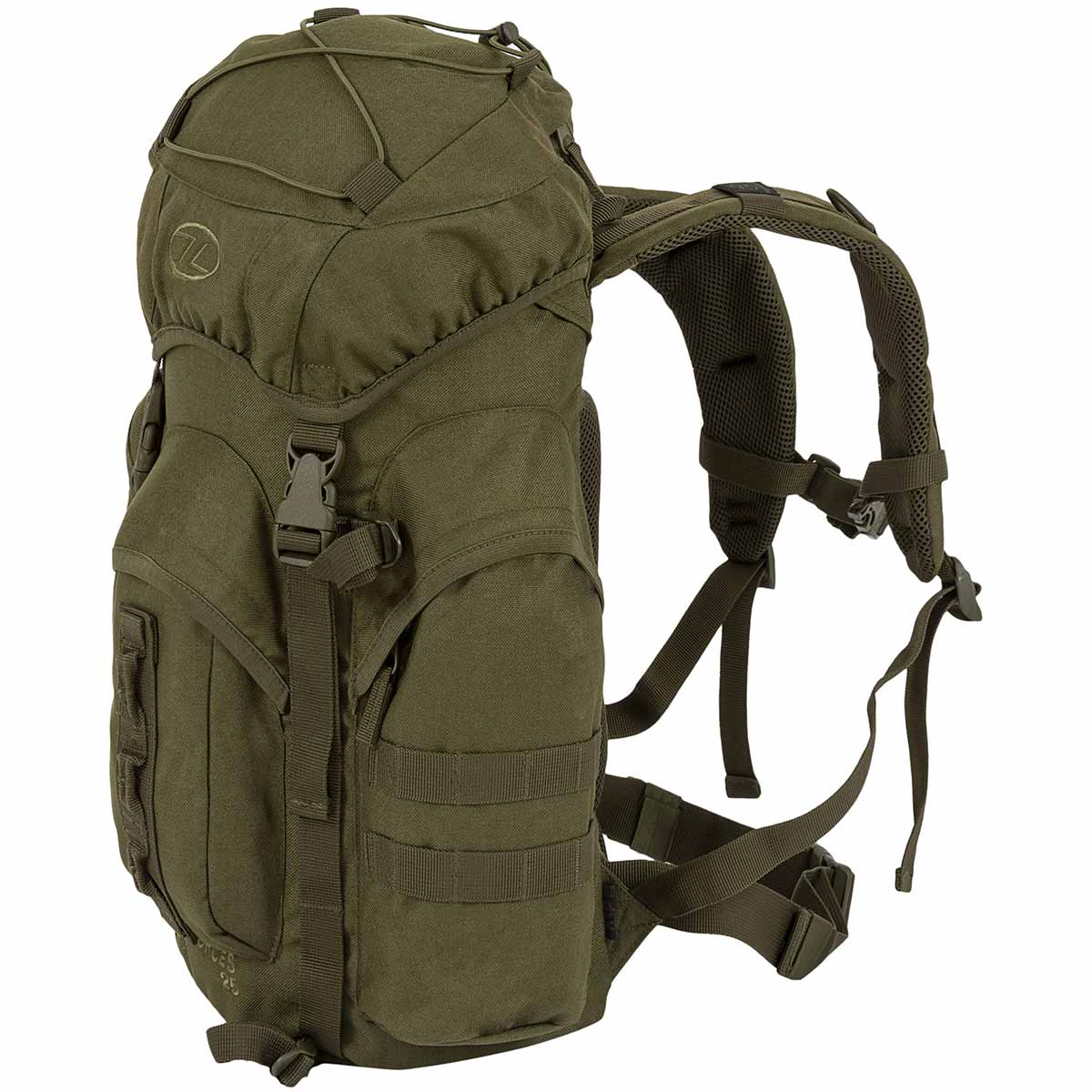 highlander forces 25l rucksack olive angle left