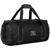 highlander mallaig 35 litre black waterproof duffle bag