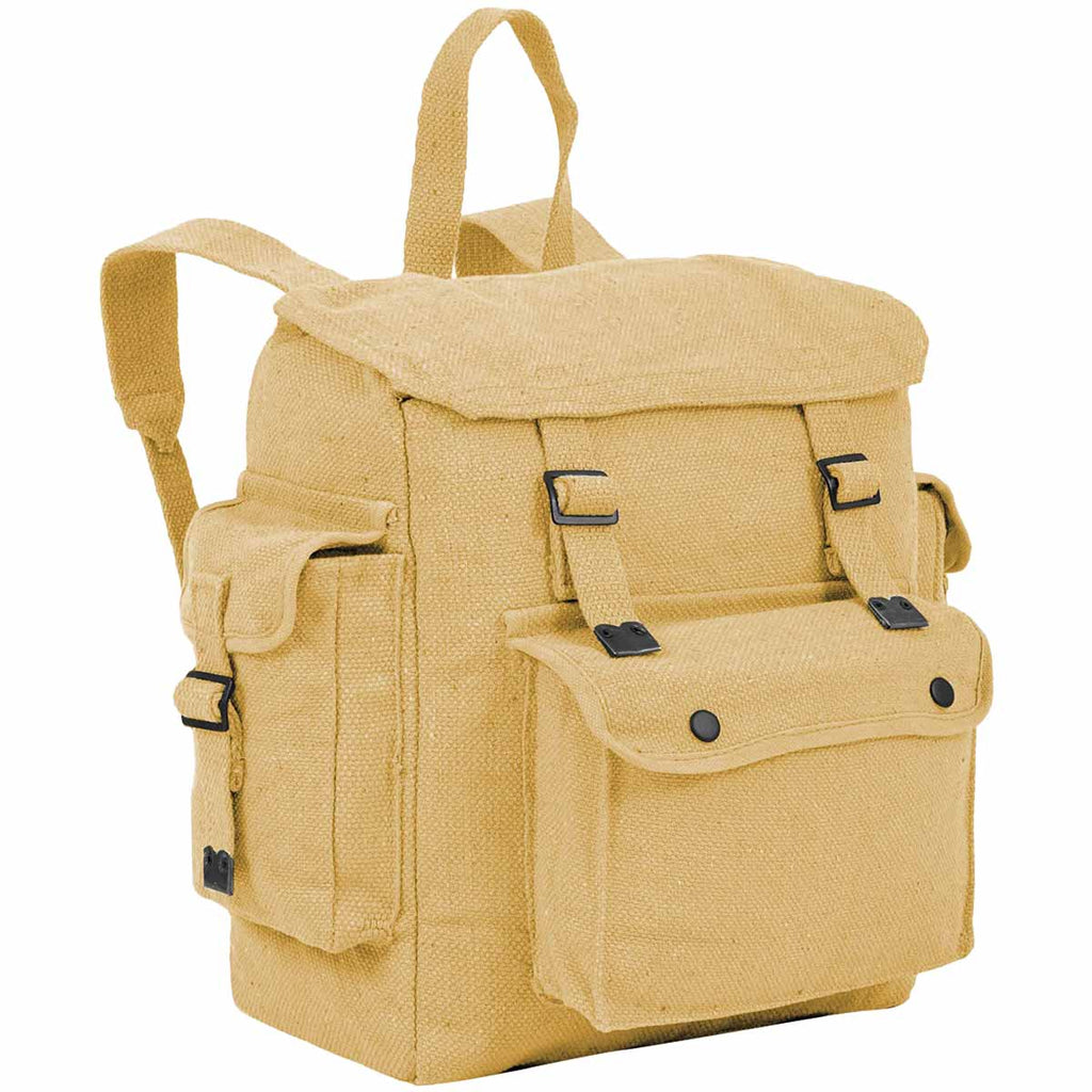 Highlander Canvas Webbing Pocketed Backpack Beige | Military Kit