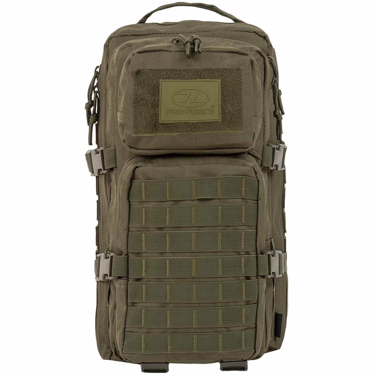 front of highlander recon 28l pack olive green