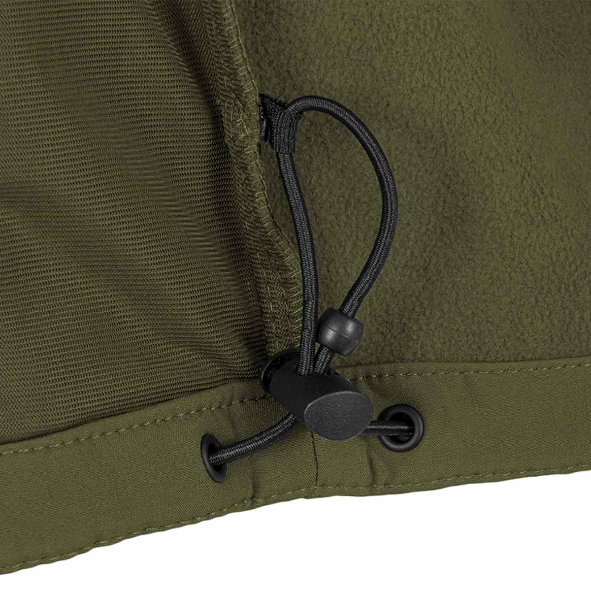 highlander waterproof odin soft shell olive green jacket sleeve hem toggle