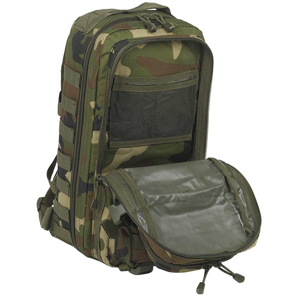 Mil Tec MOLLE Assault Pack 20L Woodland Camo