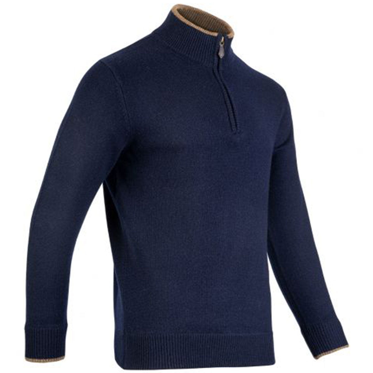 jack pyke ashcombe zipknit pullover navy jumper ribbed hem knitwear lambswool