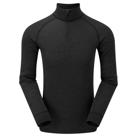 keela mens merino wool black base layer top