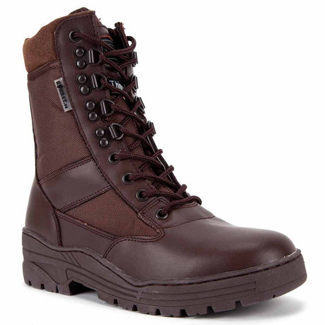 kombat brown half leather patrol boots