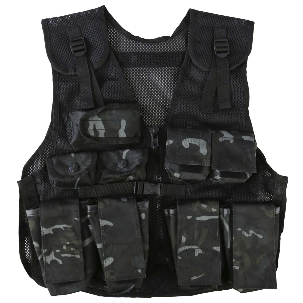 kombat kids assault vest black camo