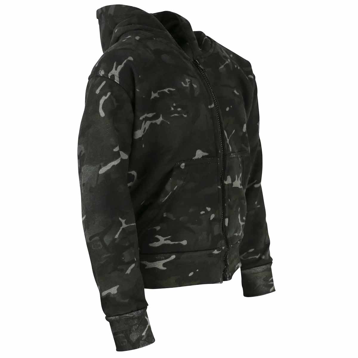 kombat kids hoodie btp black camo zipped