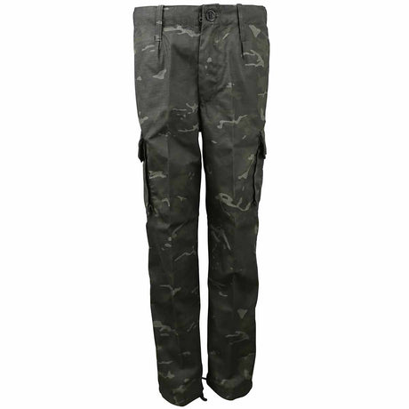 kombat kids black camo combat trousers