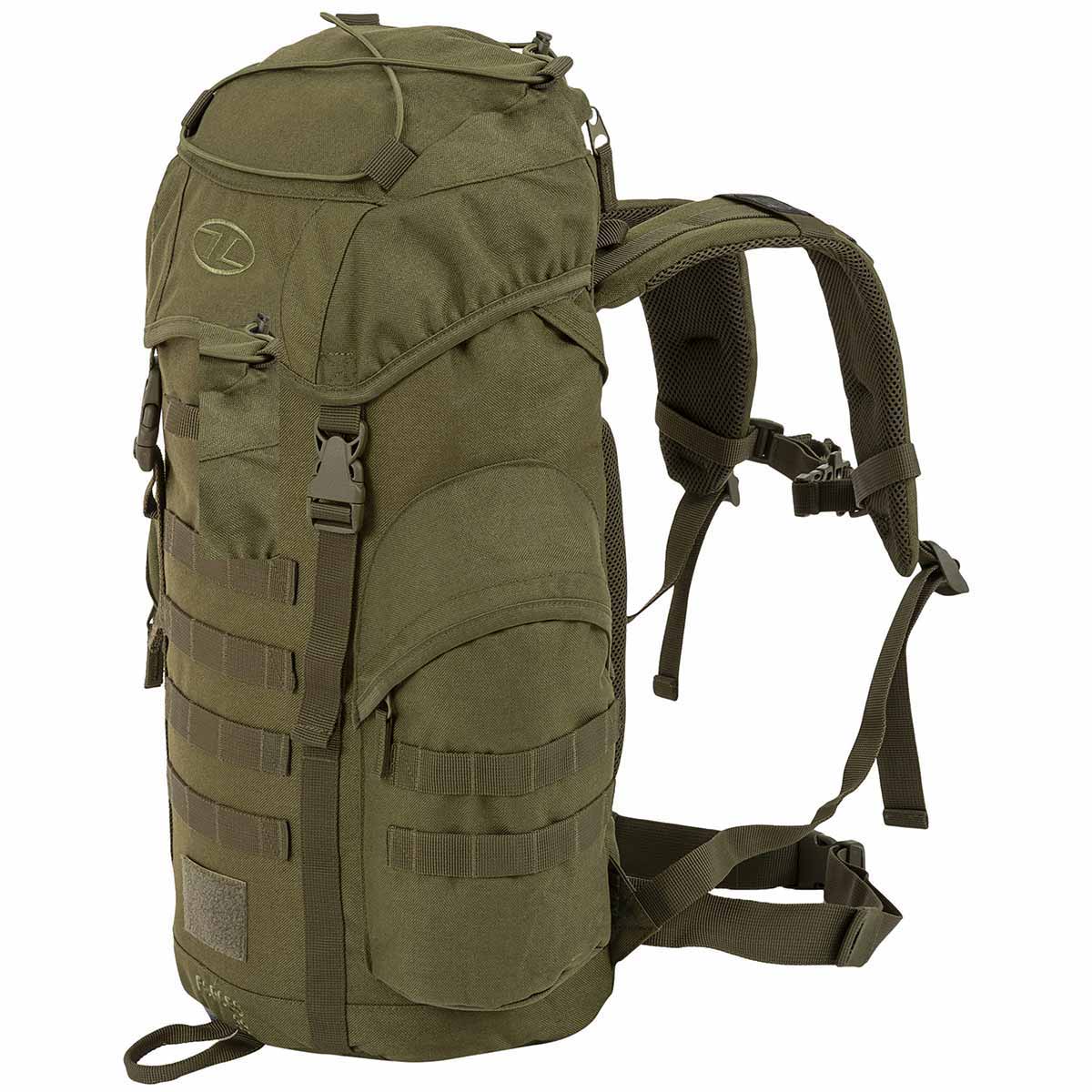 left side of highlander forces 33l rucksack olive