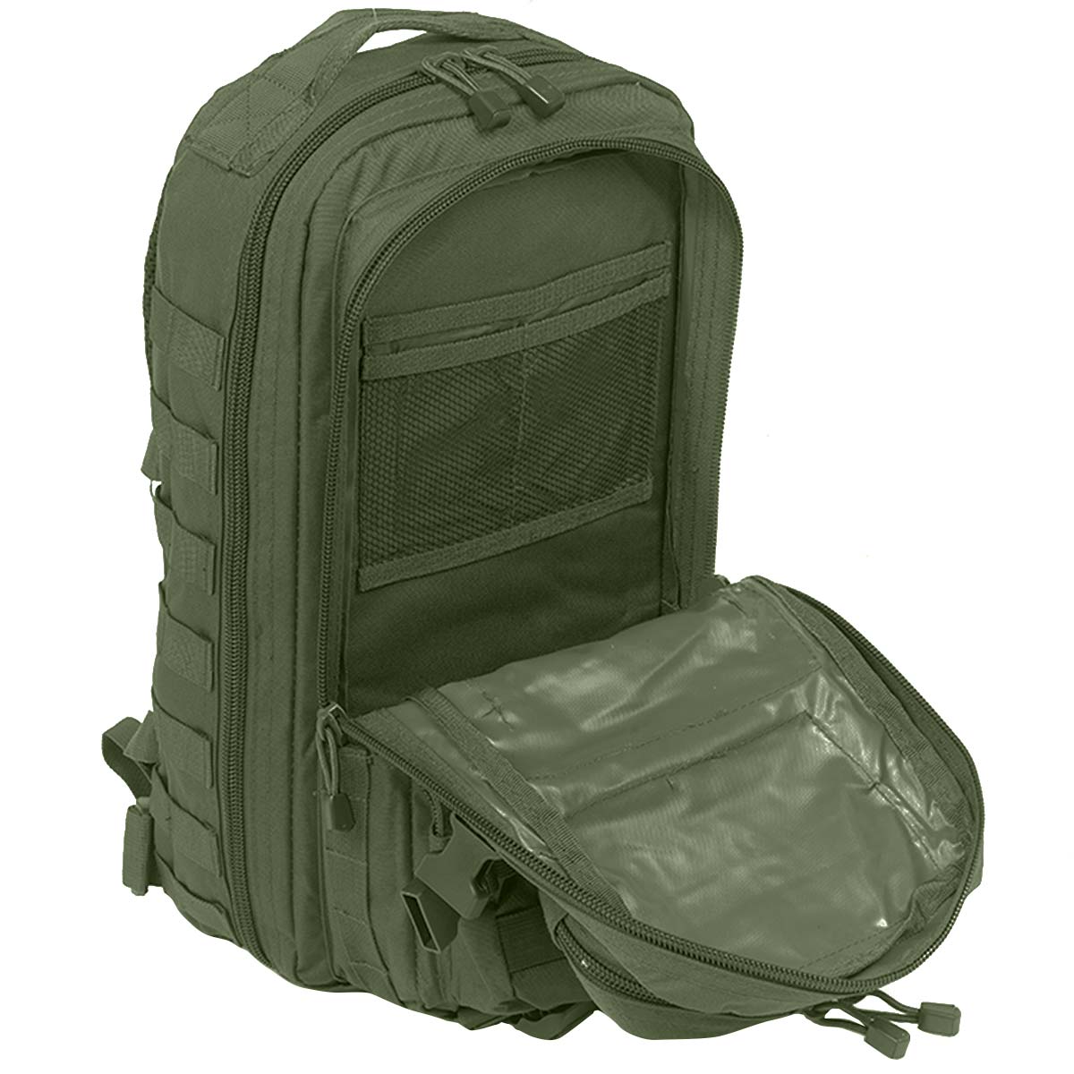 mesh pocket mil tec molle assault backpack 20l olive green