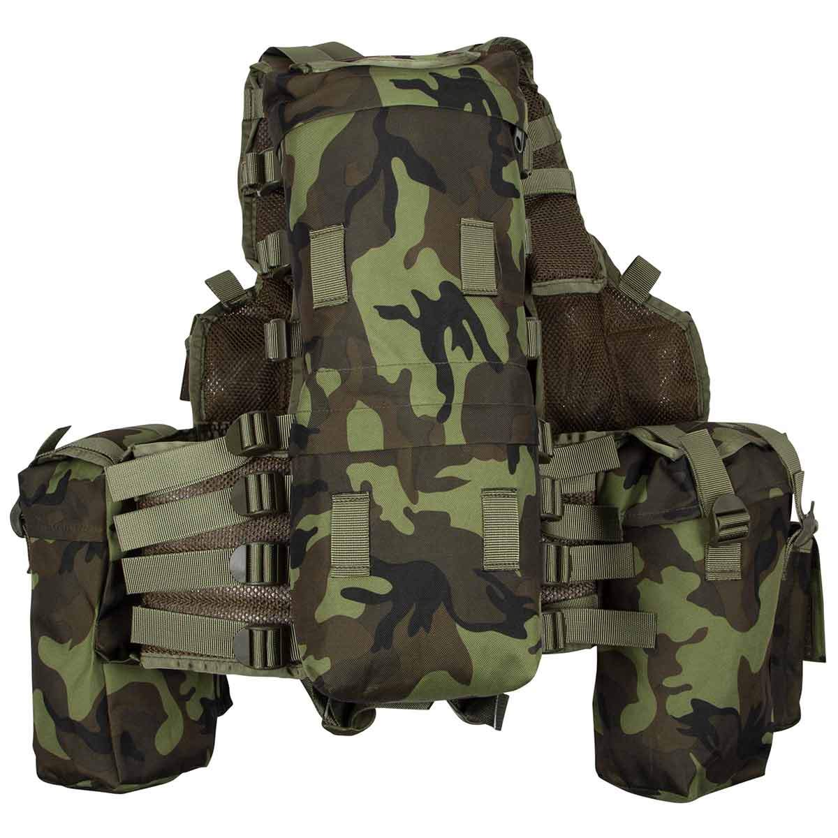 rear of south african assault vest czech woodland