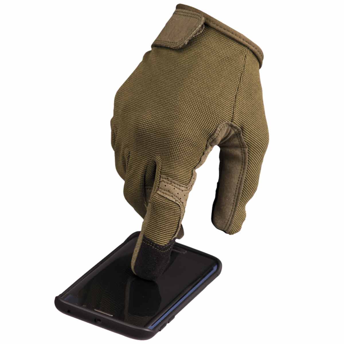 mil tec combat touch gloves olive drab fibre tip