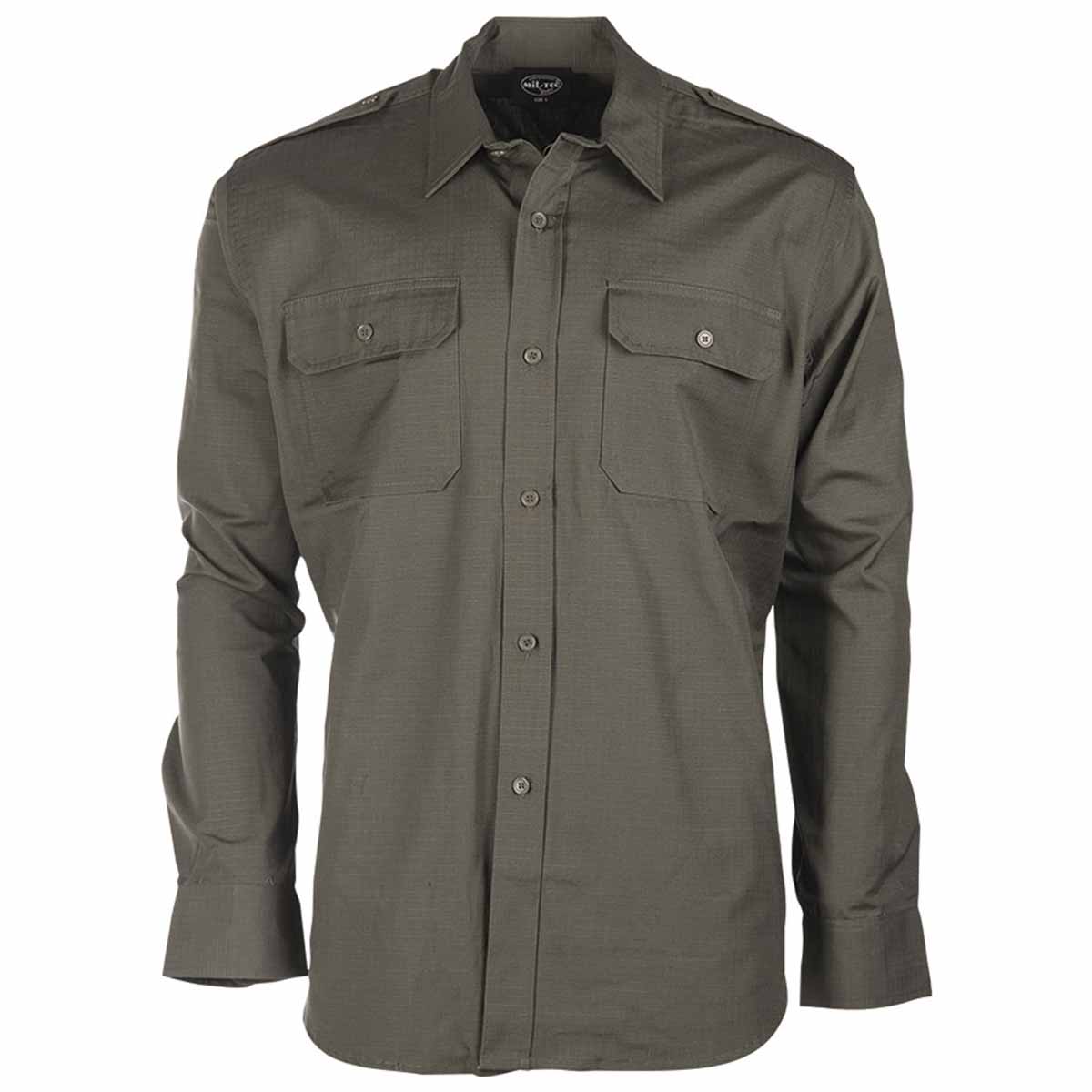 mil-tec ripstop field shirt olive front