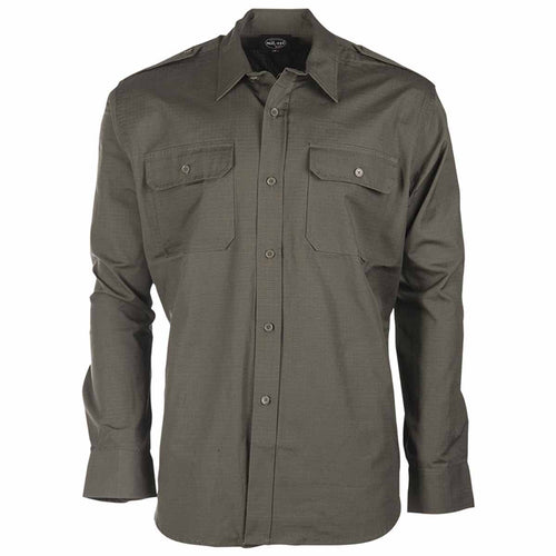 Mil-Tec Ripstop Field Shirt Long Sleeve Olive - Free Delivery ...
