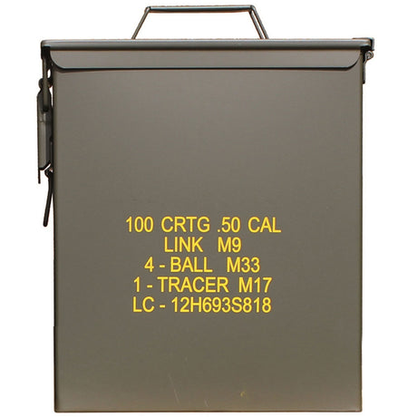 mil tec us m9 50 cal large ammo box steel