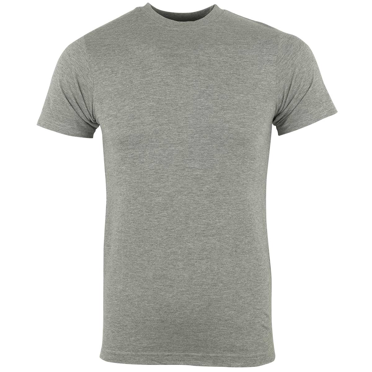 military style plain tshirt ash grey front view