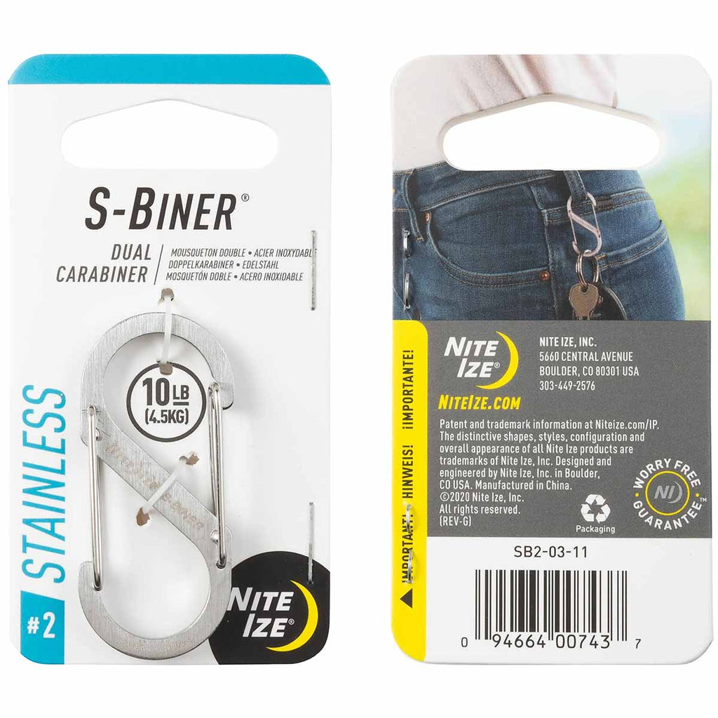 Nite Ize S-Biner - Stainless Steel Silver - Free Delivery | Military Kit