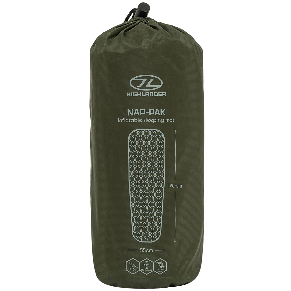 Highlander NAP PAK Inflatable Sleeping Mat Olive Green Military Kit