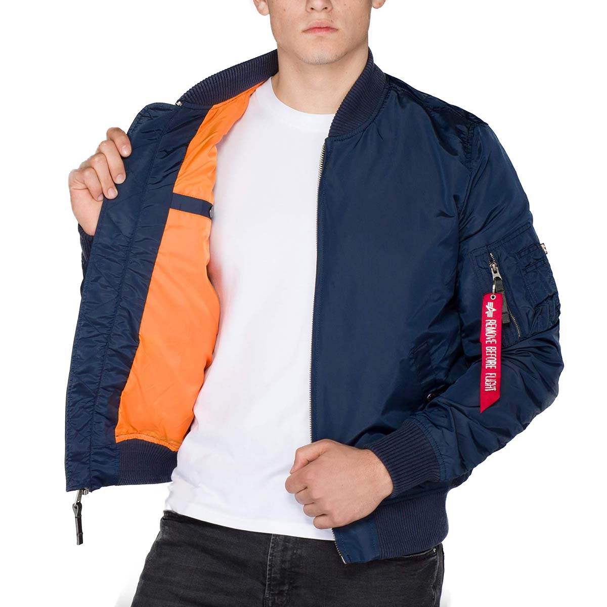 orange lining alpha ma1 tt jacket rep blue