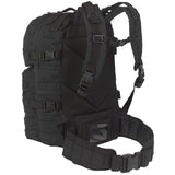 rear angle of kombat 40 litre molle assault pack black