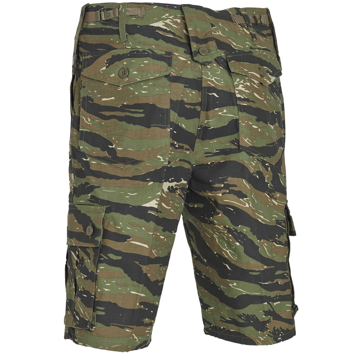 rear of military combat shorts tiger stripe