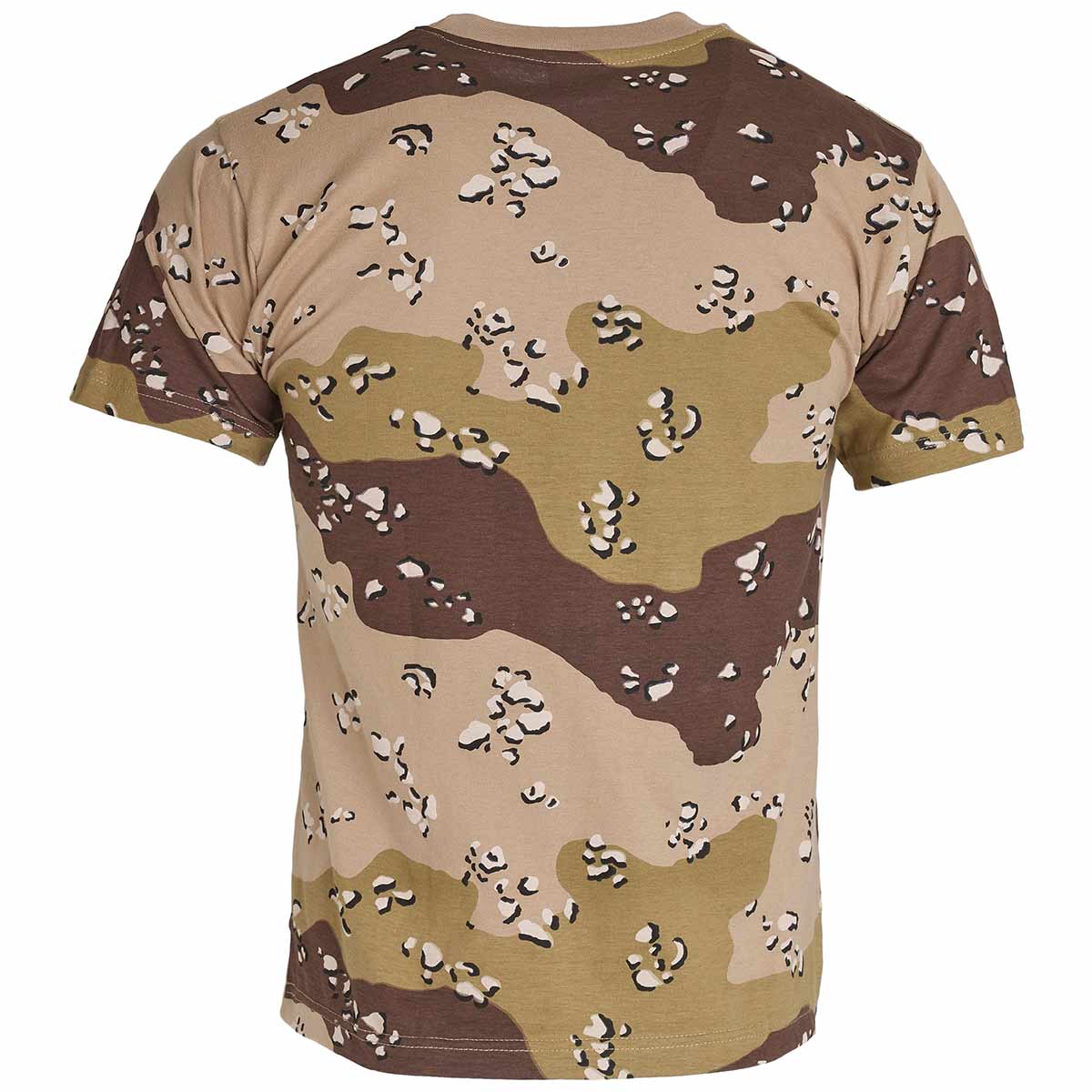 rear view of choc chip 6 colour desert camo tshirt