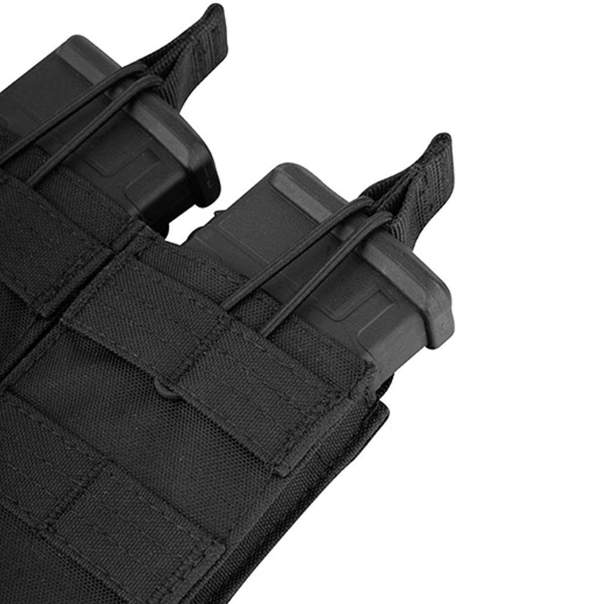 retension straps of viper black quick release double mag pouch