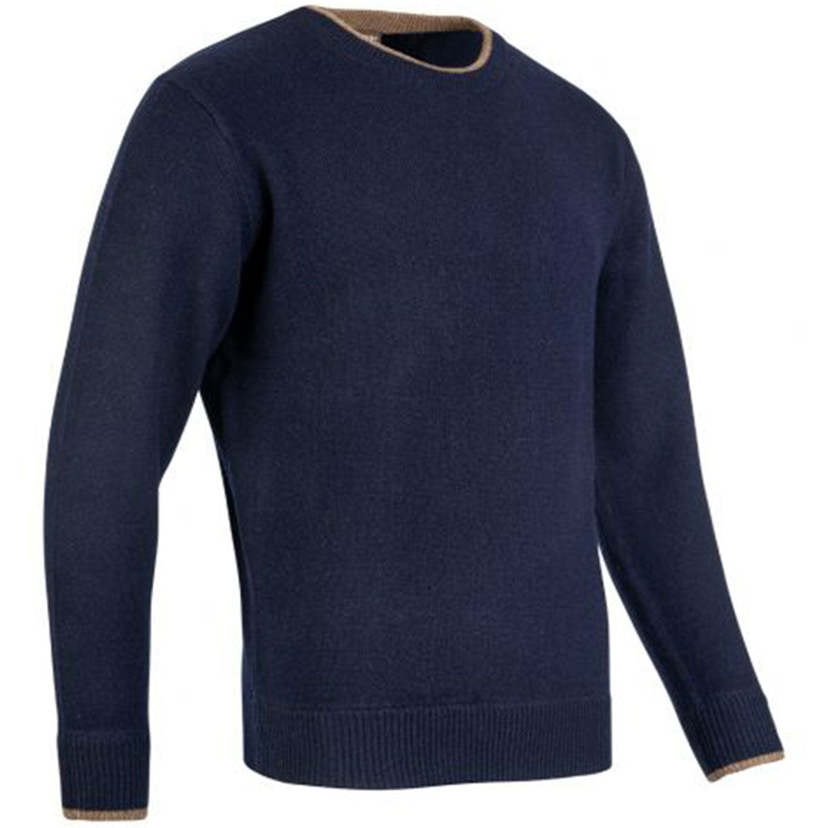 ribbed hem jack pyke ashcombe crewknit jumper navy knitwear lambswool