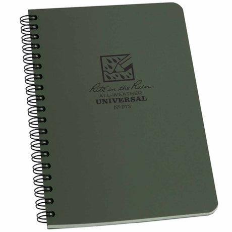 rite in the rain side spiral notebook green 4 5/8" x 7"