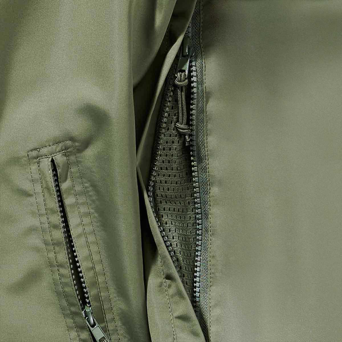 side ventilation pocket brandit summer windbreaker olive green