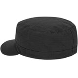 side view of black us army patrol cap