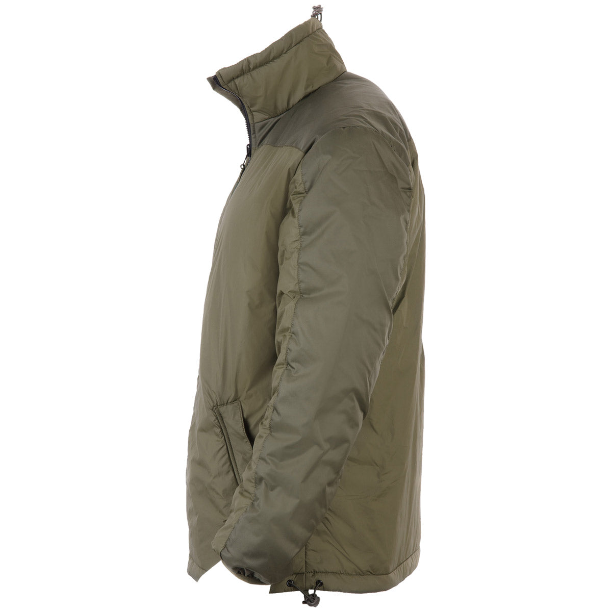 side view of snugpak sleeka elite jacket olive